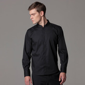 Bar shirt mandarin collar long sleeve (tailored fit)