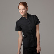Women's bar shirt mandarin collar short sleeve (tailored fit)