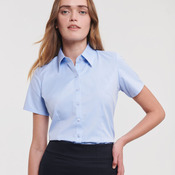 Women's short sleeve herringbone shirt