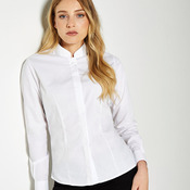 Women's mandarin collar shirt long-sleeved (tailored fit)