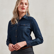 Women's jeans stitch denim shirt